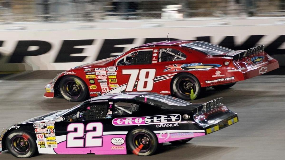 
Mason Mitchell and his red No. 78 won the ARCA Racing Series Full Throttle S’loonshine 98.9 at Kansas Speedway on Friday night.
