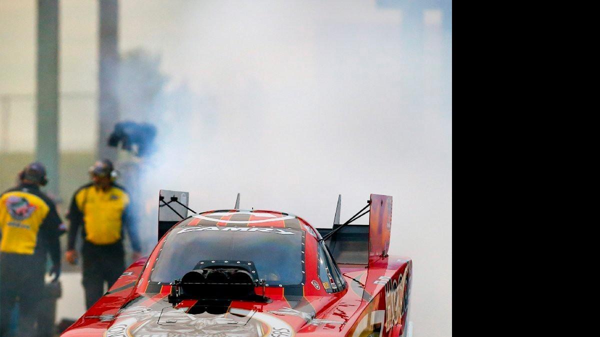
Chad Head smashed the track record in 3.967 seconds during Funny Car qualifying Friday at Heartland Park Topeka.

