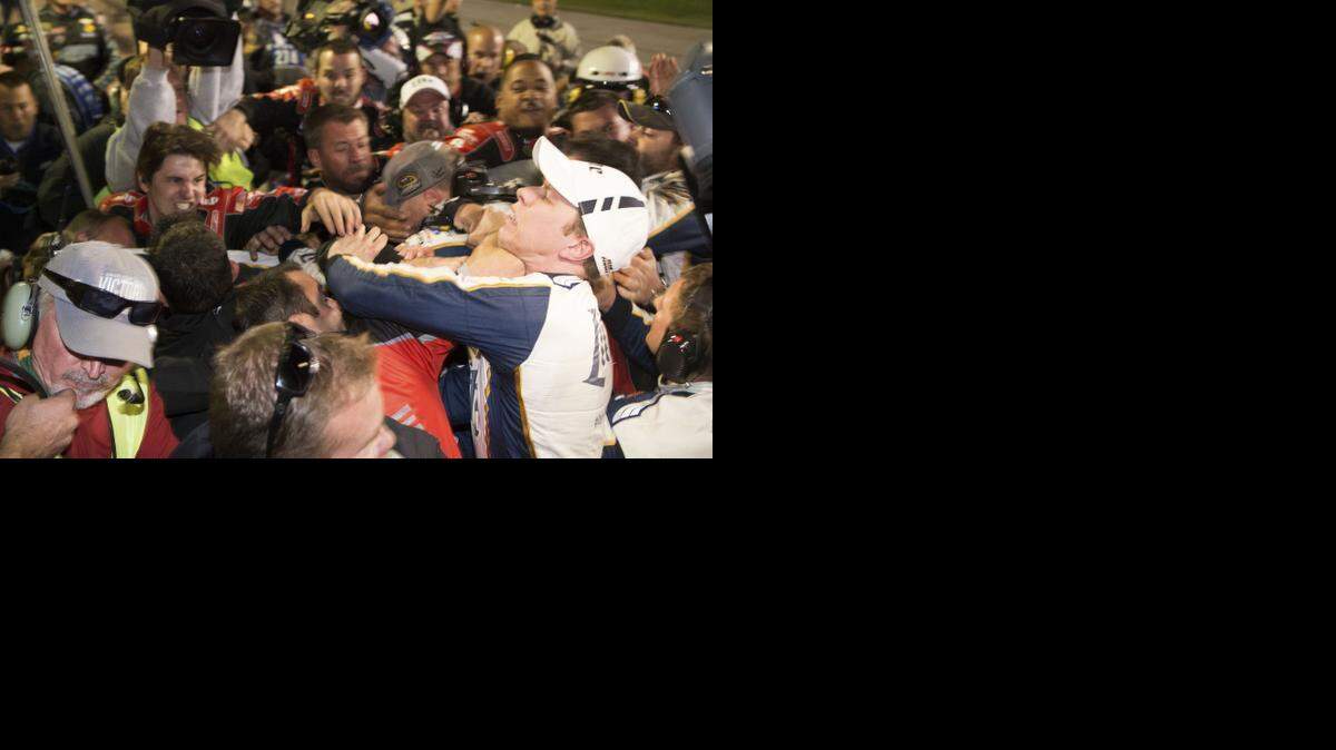 
Brad Keselowski (right) was punched during a fight after the NASCAR Sprint Cup Series race in November at Texas Motor Speedway. The crews of Jeff Gordon and Keselowski fought after the race.
