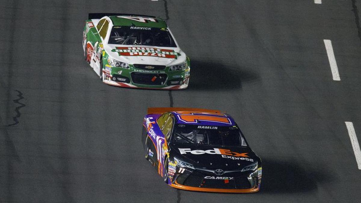 Denny Hamlin (No. 11) won last year’s NASCAR Sprint All-Star race at Charlotte Motor Speedway.
