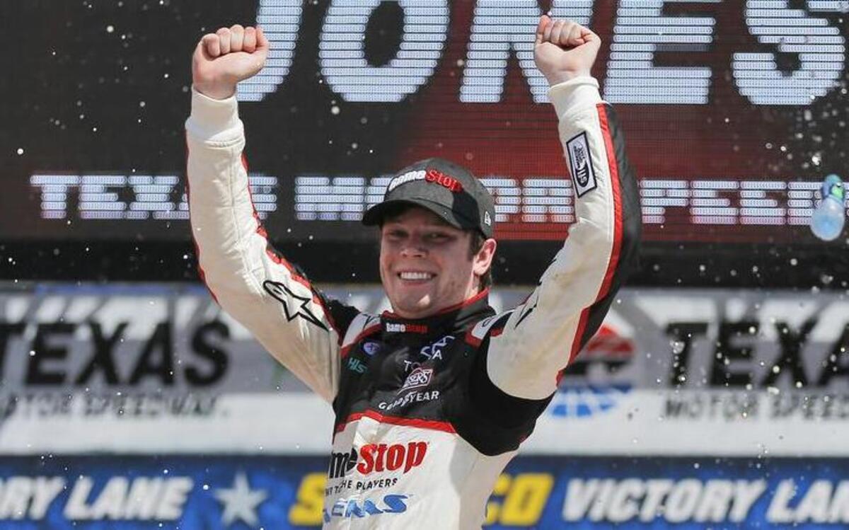 Erik Jones has just one top-10 finish so far in his first full season in the Monster Energy NASCAR Cup Series, but he got to celebrate a victory in the Xfinity Series on April 8 at Texas Motor Speedway.