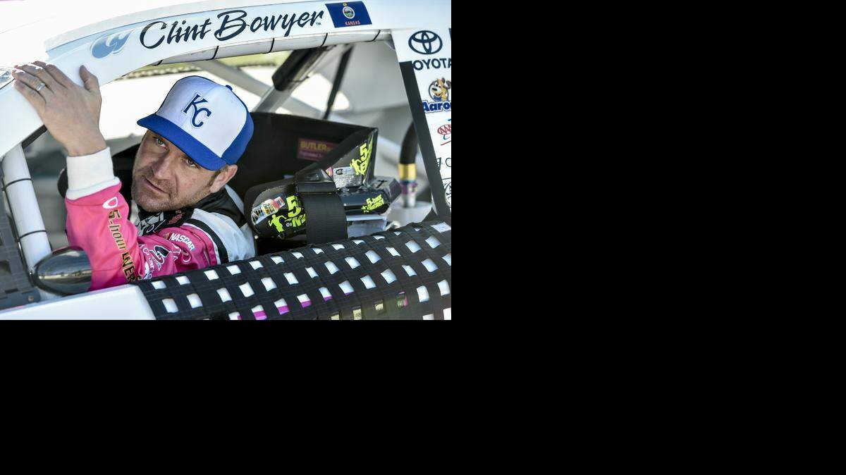 
Sprint Cup Series driver Clint Bowyer’s Royals’ allegiance was evident as he got in his car shortly before the start of qualifying on Friday at Kansas Speedway.
