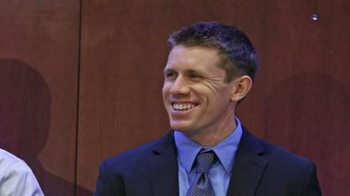 
NASCAR drivers Daniel Suarez, left, and Carl Edwards 
