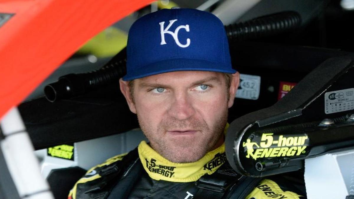 
Clint Bowyer of Emporia, Kan., was wearing a Royals hat while he waited to begin the second Sprint Cup practice session Saturday at Kansas Speedway.

