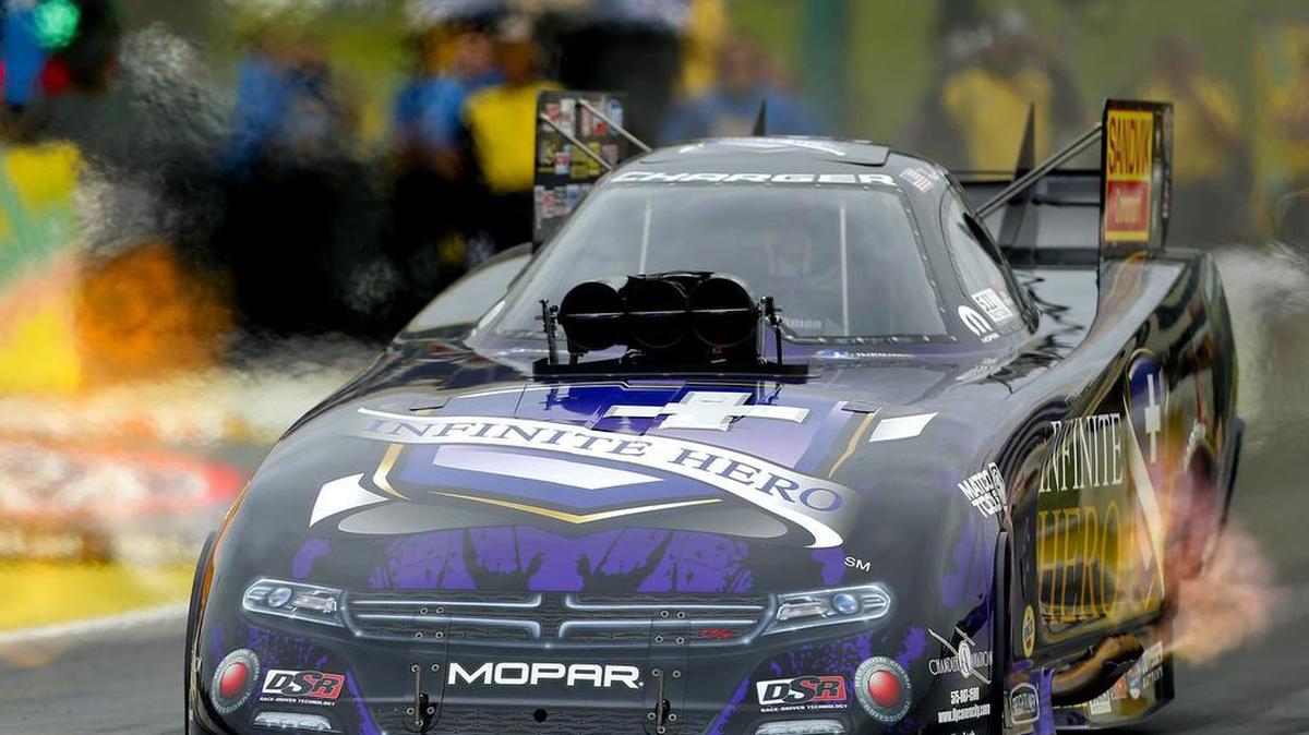 Funny Car driver Jack Beckman won a title at the NHRA Kansas Nationals earlier this year in Topeka.