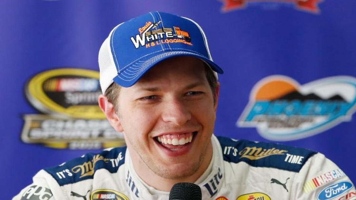 
Brad Keselowski meets with reporters Wednesday after a morning NASCAR Sprint Cup race teams testing practice at Phoenix International Raceway in Avondale, Ariz.
