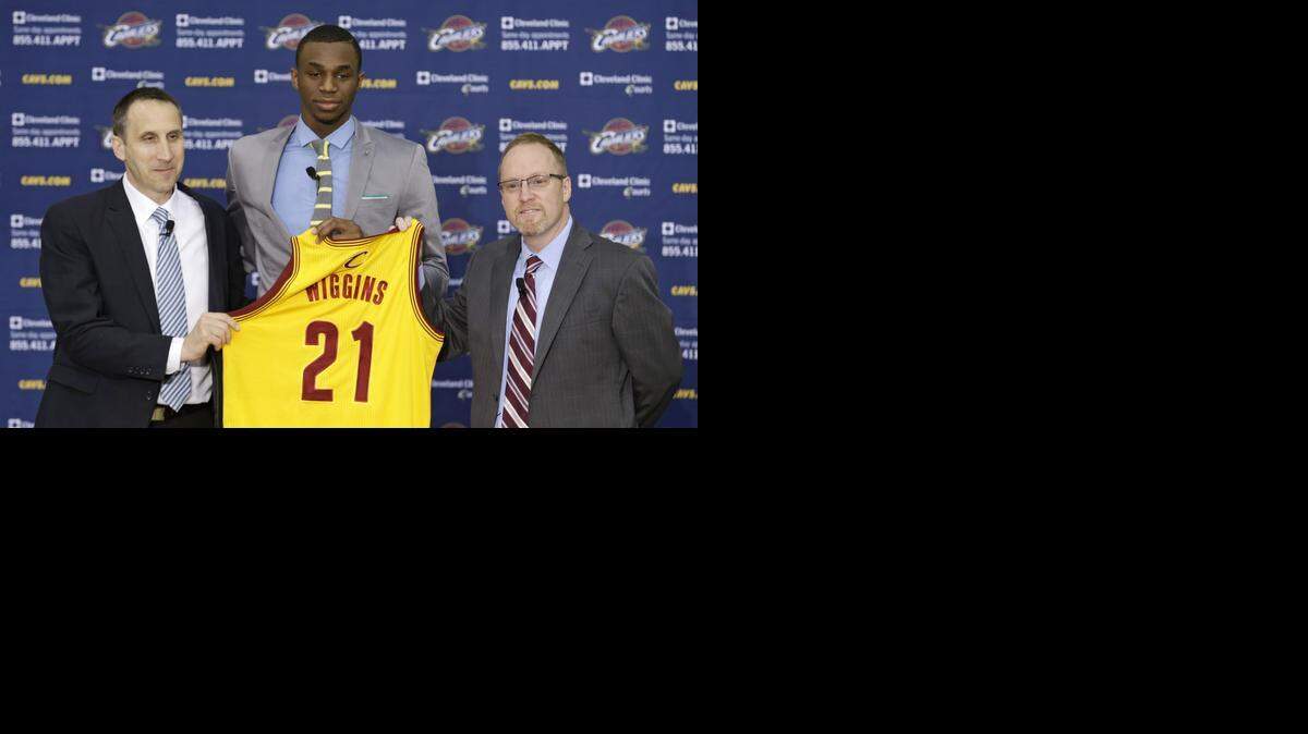 
Andrew Wiggins (center) was the top overall pick by the Cavaliers in last mnoth’s NBA Draft.
