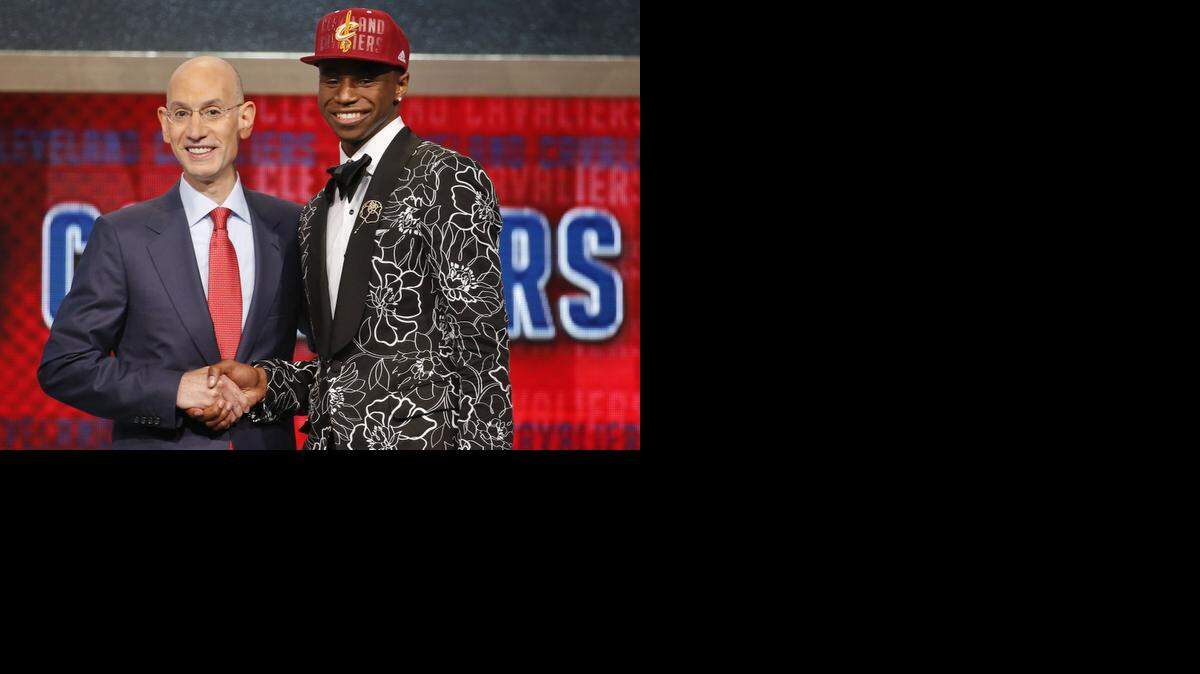 
NBA Commissioner Adam Silver, left, congratulated Andrew Wiggins of Kansas who was selected by the Cleveland Cavaliers as the number one pick in the 2014 NBA Draft last month.
