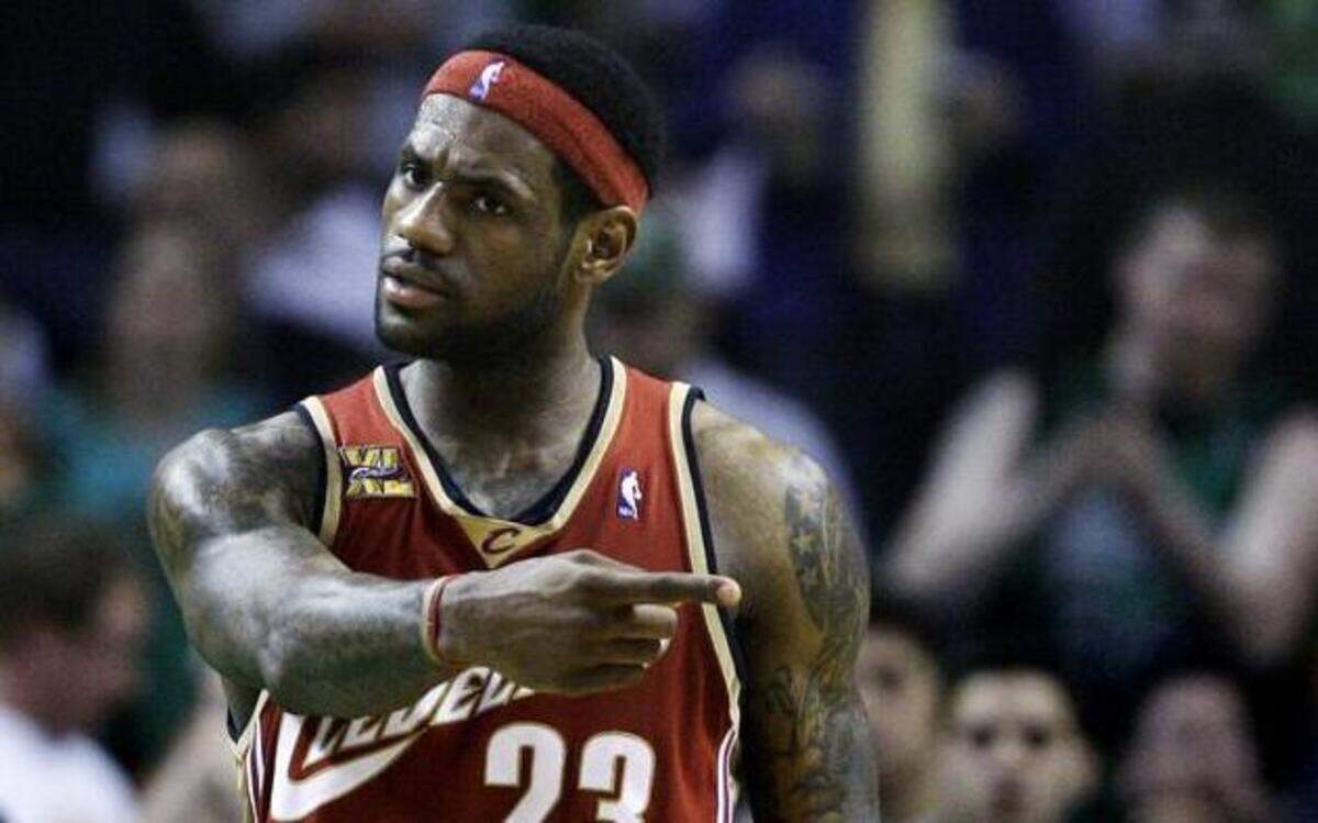 
In this May 13, 2010 file photo, Cleveland Cavaliers forward LeBron James gestured during the second half against the Boston Celtics in game six of an NBA second-round playoff game in Boston.
