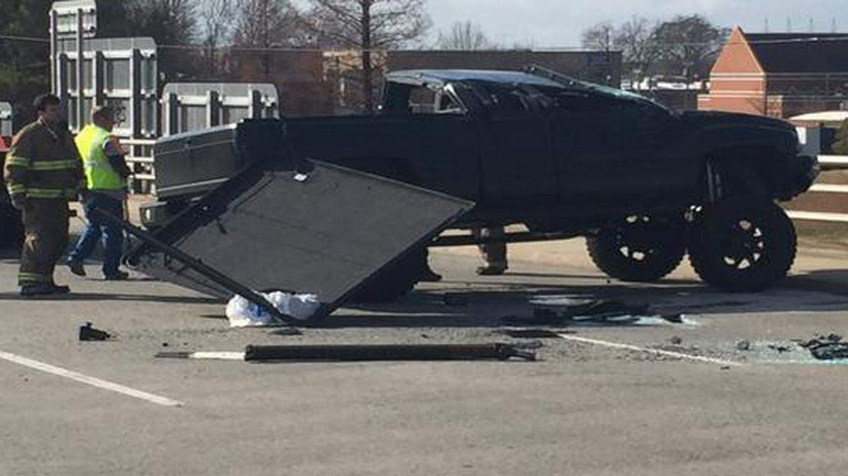 
Cam Newton’s truck was involved in a two-car accident in Charlotte, N.C., on Tuesday afternoon
