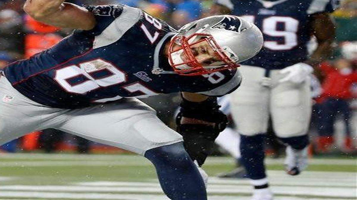 
Patriots tight end Rob Gronkowski caught 82 passes during the regular season and has added another 10 catches in two postseason games. 

