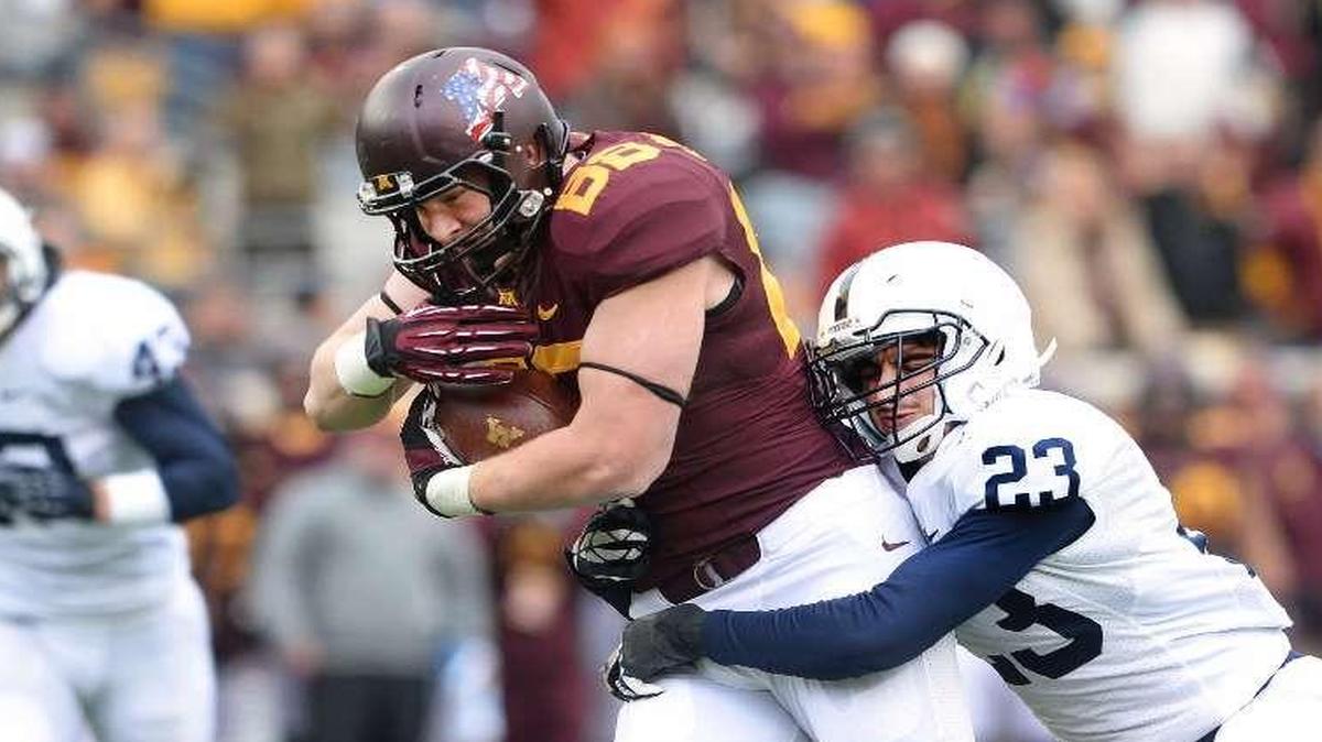 
Minnesota tight end Maxx Williams was a load for defenders to handle, scoring eight touchdowns last season.
