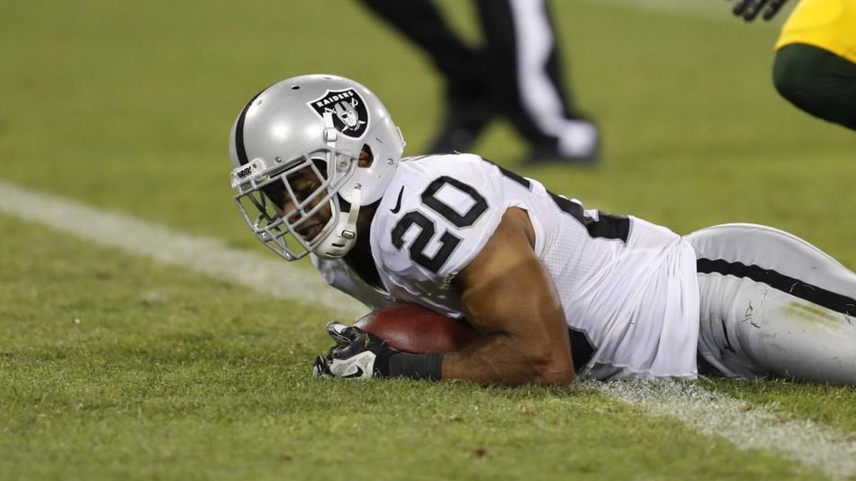 Oakland Raiders strong safety Nate Allen recovered a blocked kick in the end zone for a touchdown against the Green Bay Packers during a game last week.