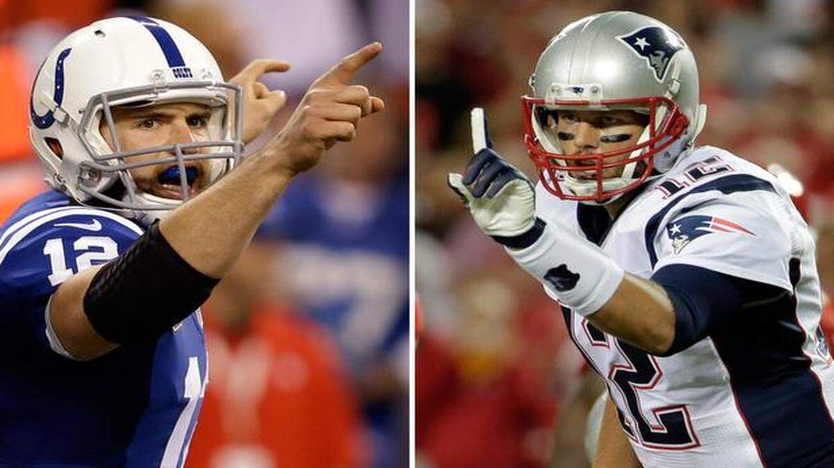 
Indianapolis Colts quarterback Andrew Luck (left) will face off against Patriots quarterback Tom Brady.
