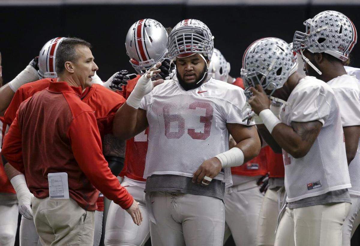 Ohio State defensive tackle Michael Bennett (63) during practice for the Sugar Bowl.