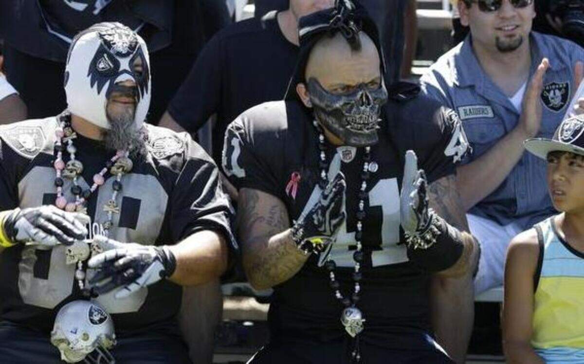 
Oakland Raiders fans were at training camp last Saturday in Napa, Calif.
