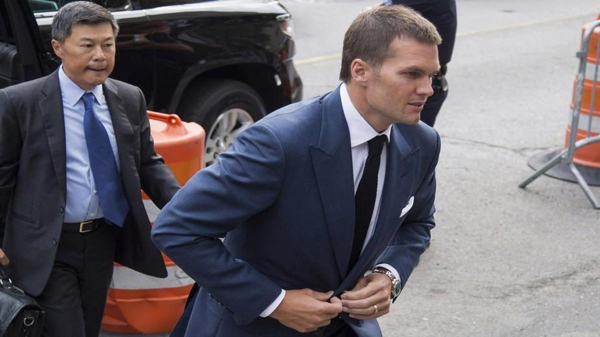 
Tom Brady, quarterback for the New England Patriots arrived at federal court in New York on Monday.
