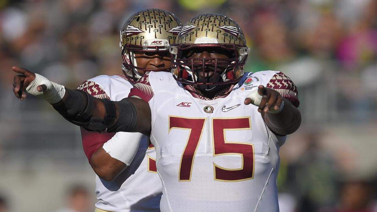 
Florida State offensive tackle Cameron Erving protected possible No. 1 overall pick Jameis Winston last season.


