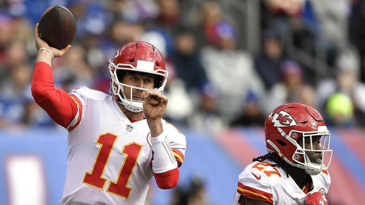 Chiefs quarterback Alex Smith has thrown only three interceptions all season, but two of them were in last week’s game against the Giants.