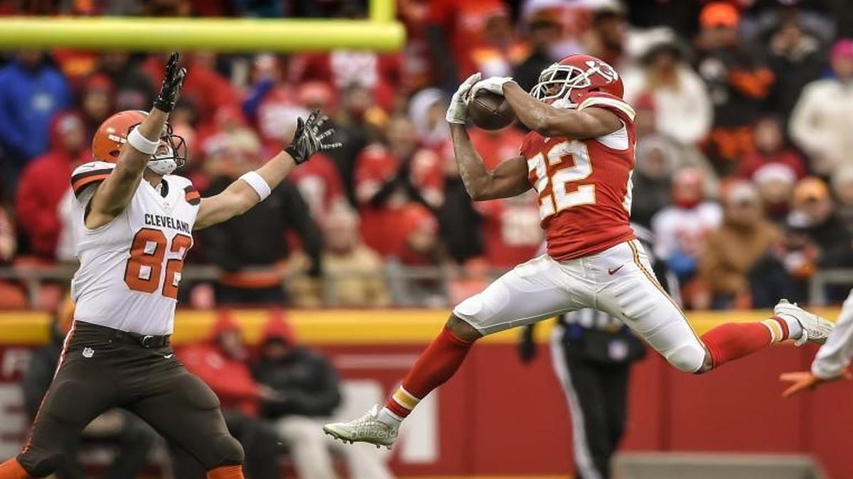 Kansas City Chiefs cornerback Marcus Peters intercepted a pass intended for Cleveland Browns tight end Gary Barnidge during a game in December.