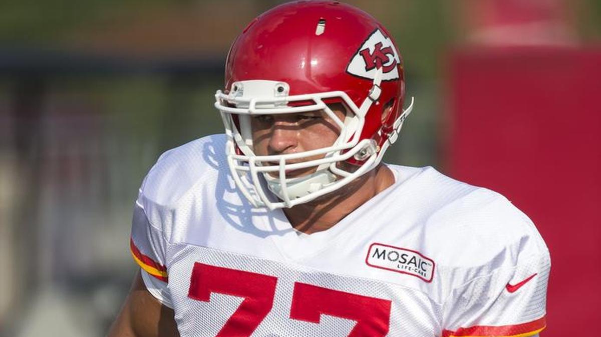 
Kansas City Chiefs defensive end Mike Catapano ran technique drills during the team’s training camp practice Monday morning at Missouri Western State University in St. Joseph, Mo.
