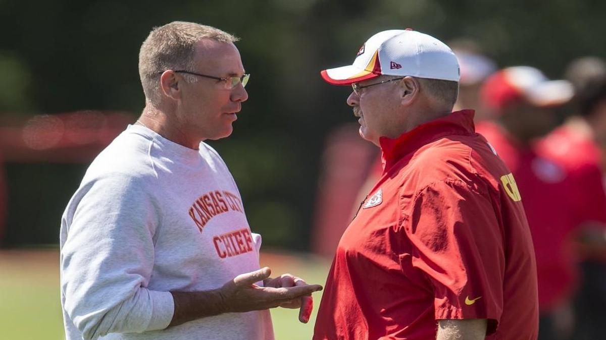 Chiefs general manager John Dorsey and head coach Andy Reid