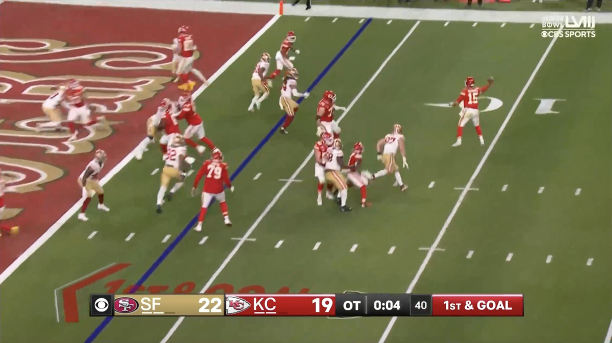Chiefs quarterback Patrick Mahomes’ final pass.