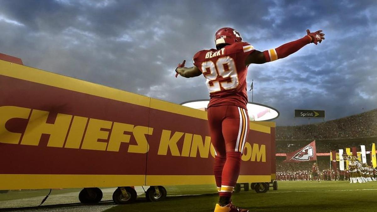 Kansas City Chiefs strong safety Eric Berry was introduced during last year’s night game against the Denver Broncos at Arrowhead Stadium.