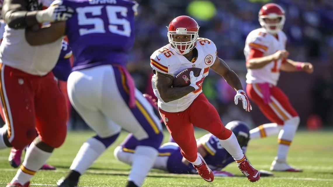 
Chiefs coach Andy Reid says the team’s new starting running back, Charcandrick West, did some good things before fumbling late in Sunday’s loss to the Vikings.
