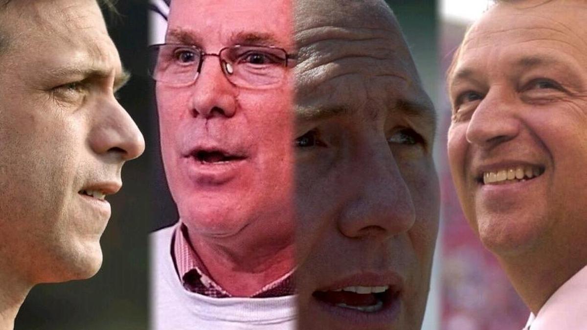 The four Chiefs general managers who had a hand in crafting this year’s playoff team are, from left to right (in order of newest to oldest): Brett Veach, John Dorsey, Scott Pioli and Carl Peterson.