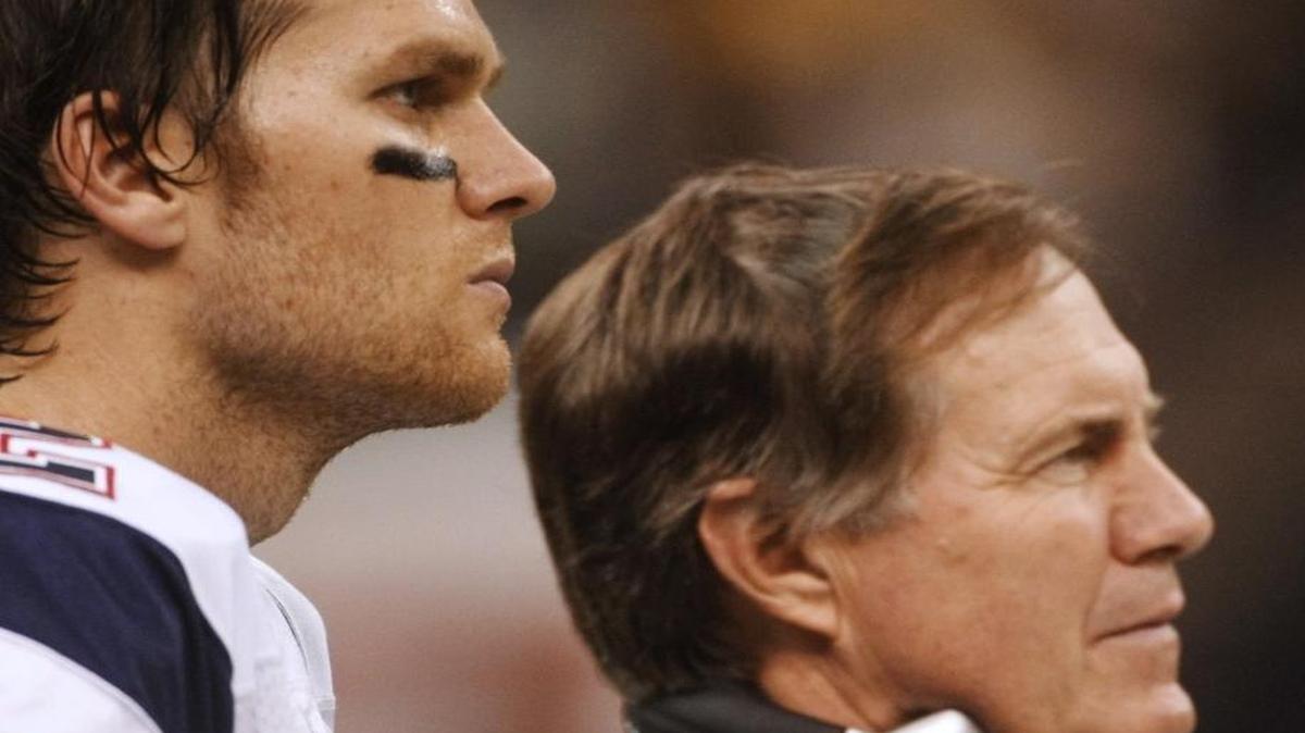 New England Patriots quarterback Tom Brady (left) head coach Bill Belichick.