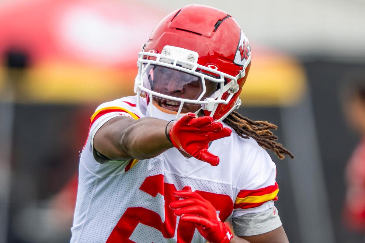 Kansas City Chiefs defensive back Nohl Williams runs a drill during minicamp at the team’s training facility on Wednesday, June 18, 2025, in Kansas City.