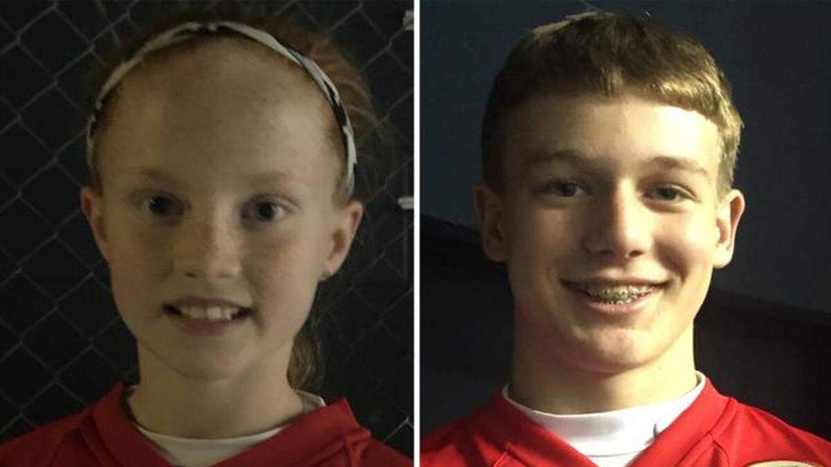 
Punt, Pass & Kick winners Macy Richardson, left, and Dylan Downing represented the Chiefs and were featured during Sunday’s national Seahawks-Panthers playoff game on FOX.
