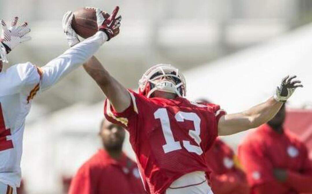 
Wide receiver Weston Dressler (13) was one of 11 players the Chiefs cut Monday.



