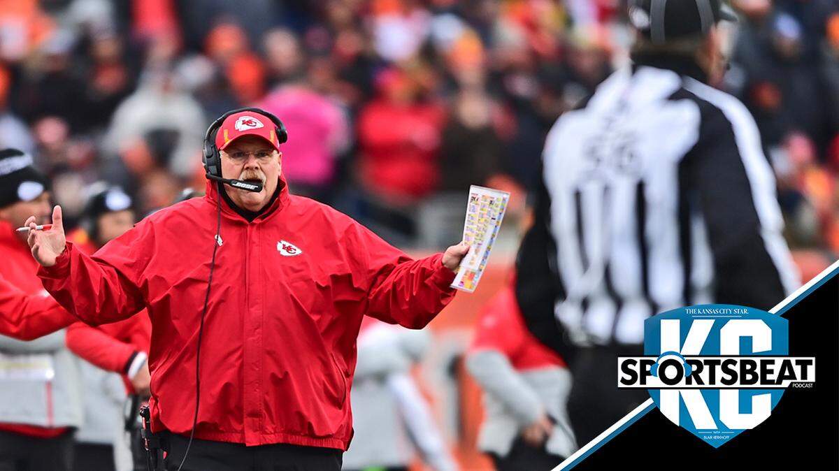 Kansas City Chiefs head coach Andy Reid argues a pass interference call during the first half of an NFL football game against the Cincinnati Bengals, Sunday, Jan. 2, 2022, in Cincinnati. (AP Photo/David Dermer)