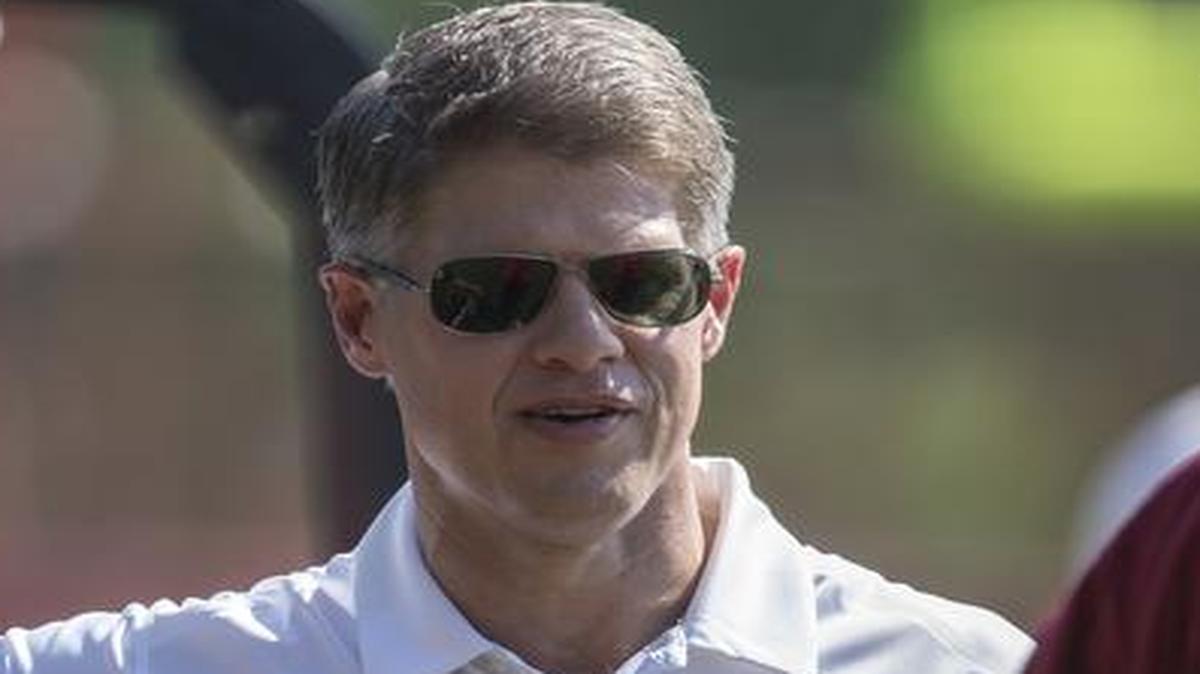 
Kansas City Chiefs president Clark Hunt watched practice from the sidelines during the team's training camp practice Sunday morning at Missouri Western State University in St. Joseph, Mo.
