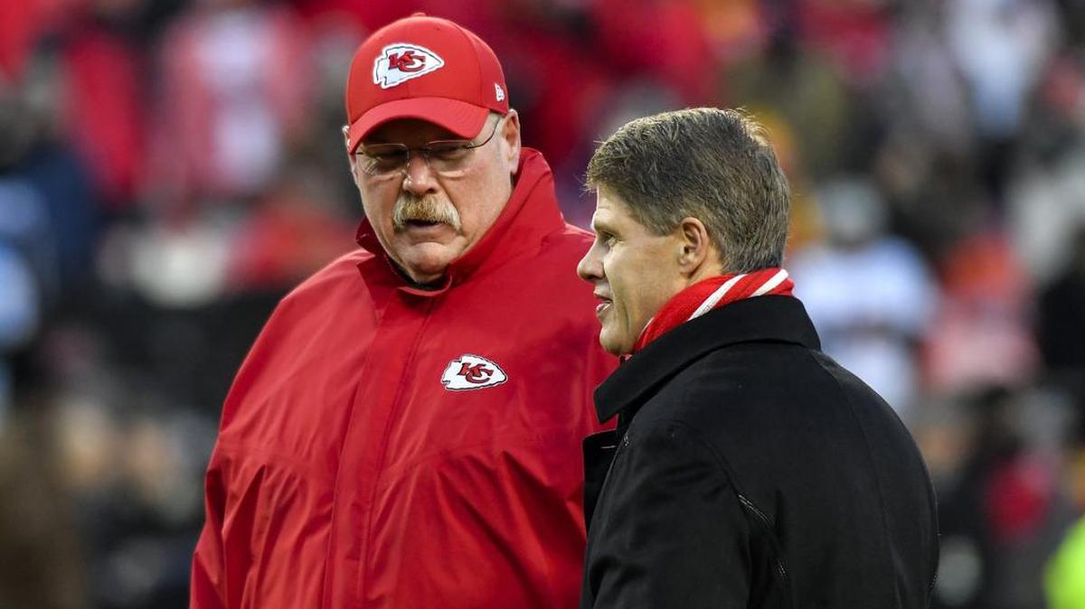Chiefs coach Andy Reid, left, and CEO Clark Hunt have another big game, and opportunity, on their hands Jan. 12 at Arrowhead Stadium.