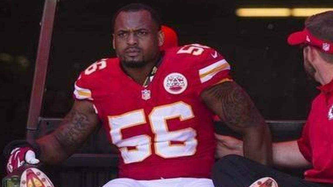 
Chiefs linebacker Derrick Johnson was unable to play last season after rupturing his Achilles against the Titans on Sept. 7. 
