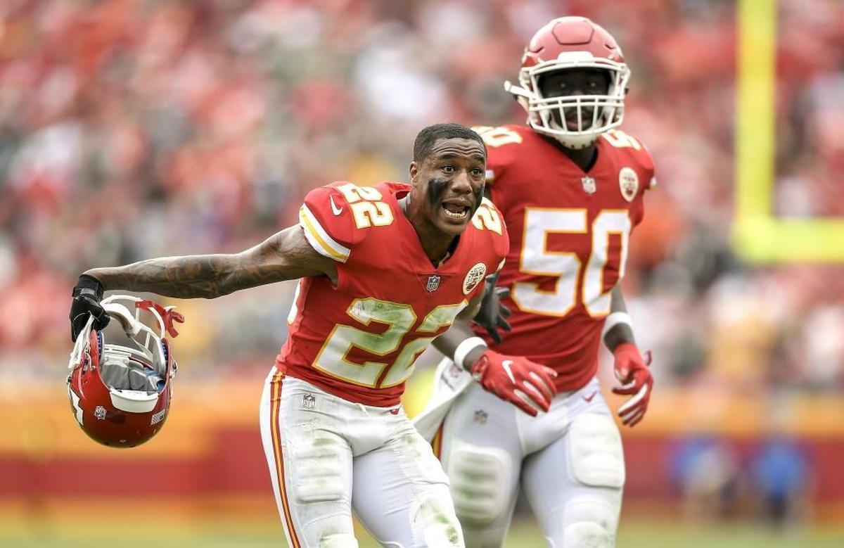 Peters wears his feelings on his sleeve during games, arguing calls with which he disagrees. Linebacker Justin Houston, right, reminds him often to keep his cool.