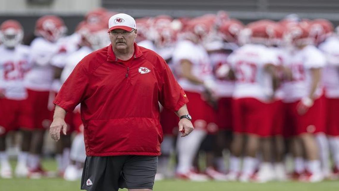 
Kansas City Chiefs head coach Andy Reid and his team will hold their first full-squad training camp workout Aug. 1.
