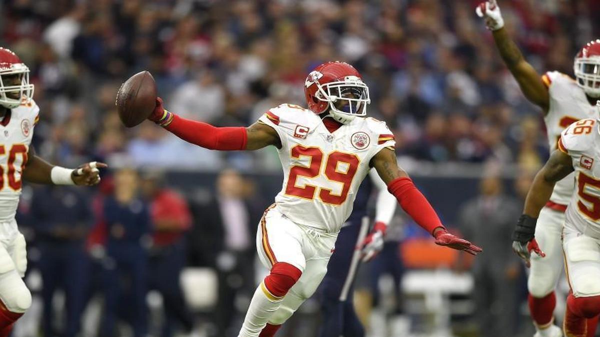 Kansas City Chiefs free safety Eric Berry celebrated intercepting a pass in a playoff game at Houston in January.