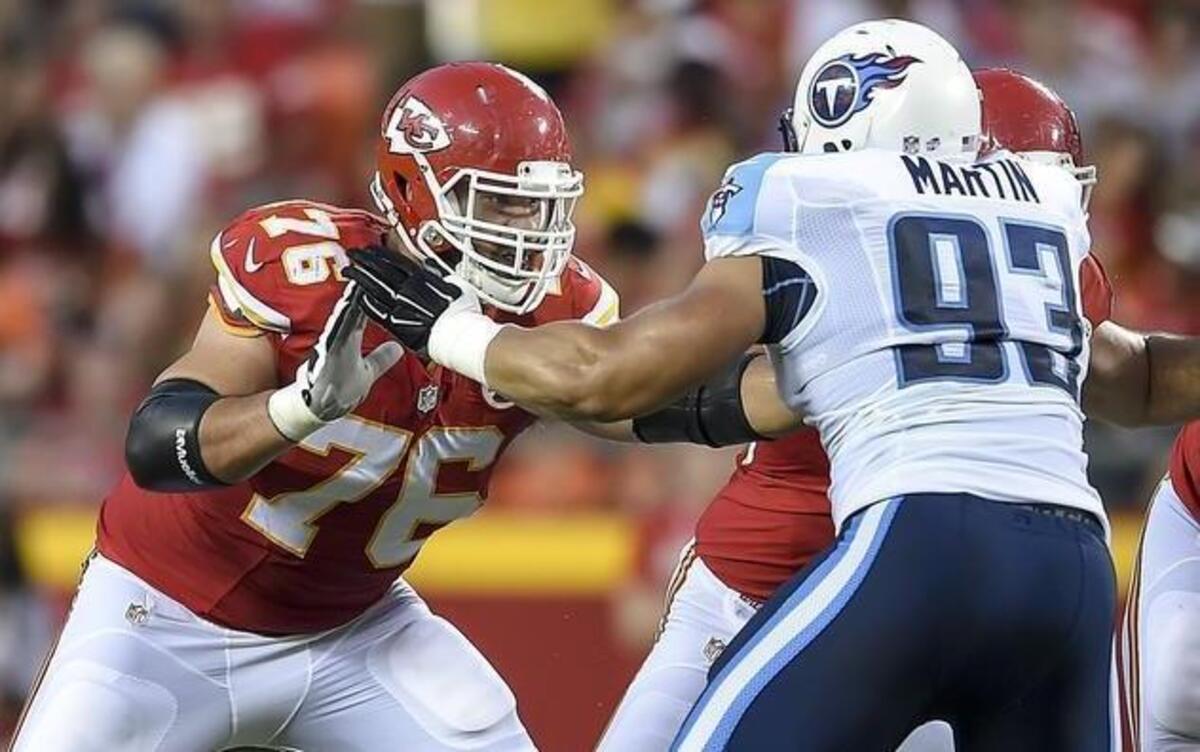 Kansas City Chiefs offensive lineman Laurent Duvernay-Tardif (76).