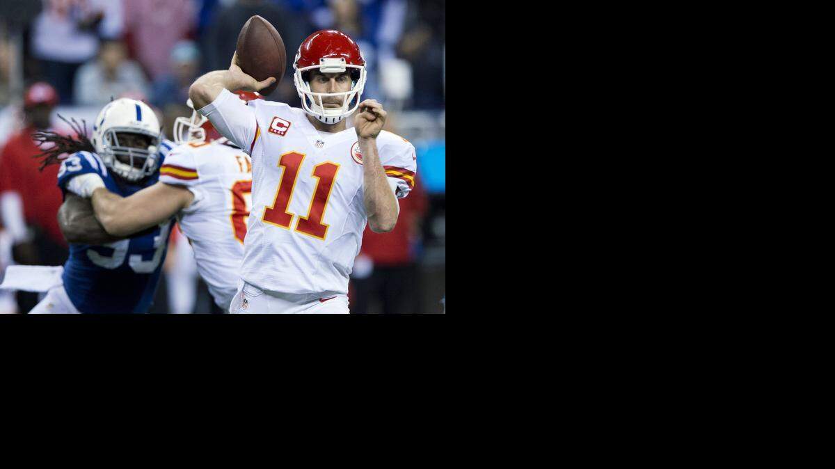 
Kansas City Chiefs quarterback Alex Smith threw a pass in the third quarter of a playoff football game against the Indianapolis Colts on Jan. 4.
