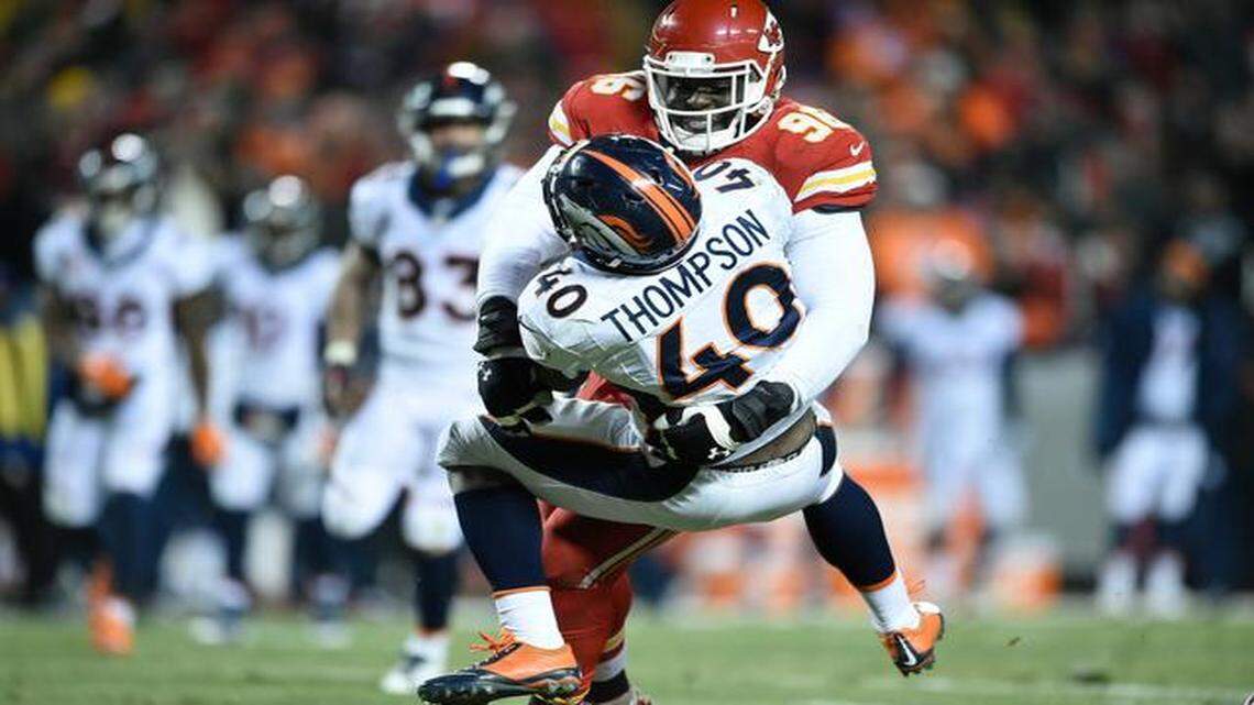 
Chiefs defensive end Jaye Howard was vaulted from a reserve to a starter following the season-ending week one injury to starter Mike DeVito in September, and his stats reflect that, as he’s recorded 33 tackles and a sack. What’s more, his nine quarterback hurries are only three fewer than teammate Allen Bailey’s in 256 fewer snaps.
