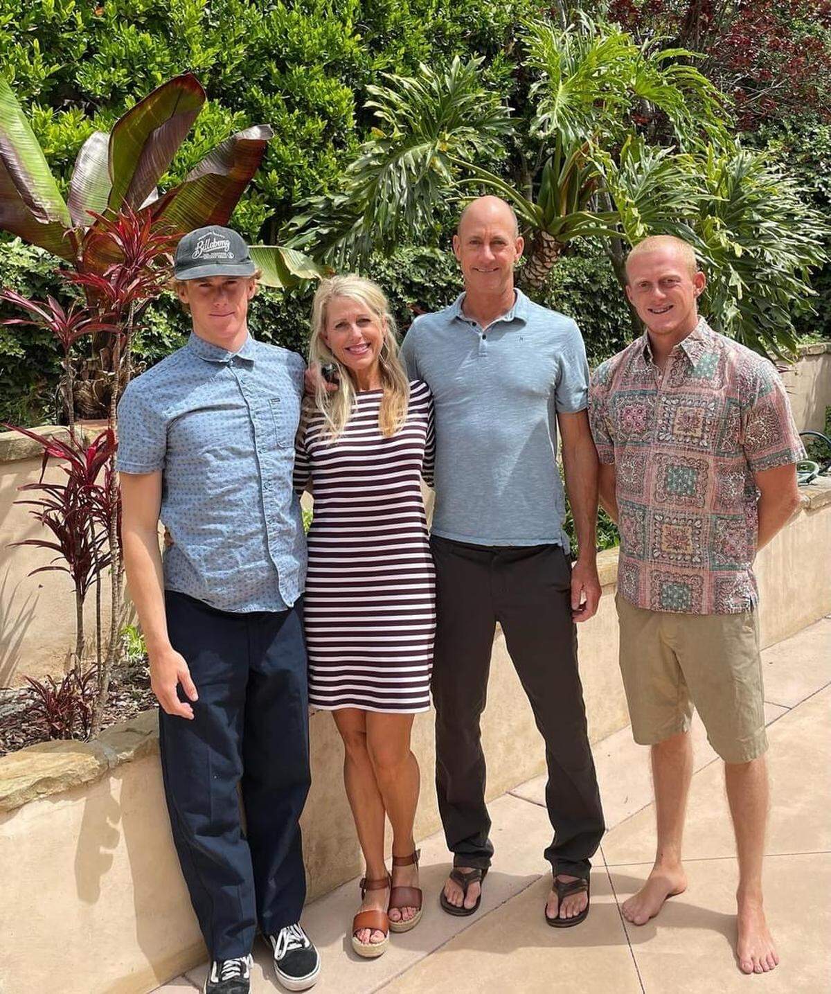 Ryan Fenley, second from right, poses for a photo with wife Pam and sons Carter and Colby.