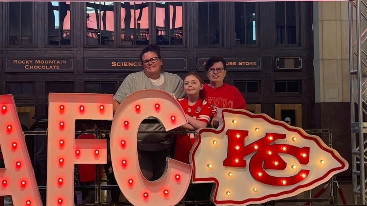 Jessica Tangen, of Riverside, Mo., left is shown with daughter Kyla and mother, Lee. Jessica died while attending Chiefs’ practice Sunday, according to a release from Mosaic Life Care.