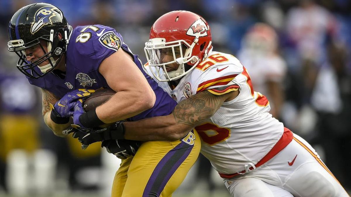 Chiefs inside linebacker Derrick Johnson (right) is headed to the Pro Bowl.