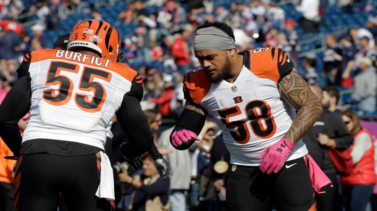 Former Cincinnati Bengals linebacker Rey Maualuga (58) visited the Chiefs this week.