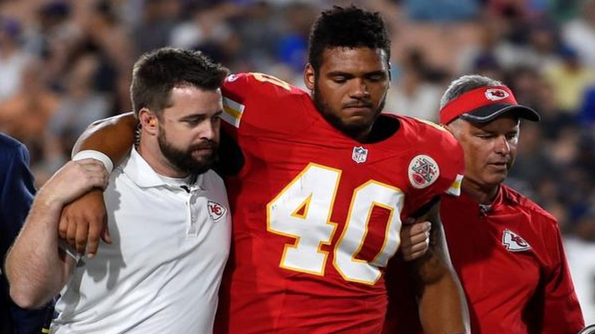 Chiefs fullback Trey Millard suffered a knee sprain in the third quarter Saturday night against the Los Angeles Rams, coach Andy Reid said. Millard was taken off the field in a cart. Millard tore an anterior cruciate ligament in his senior year at Oklahoma.