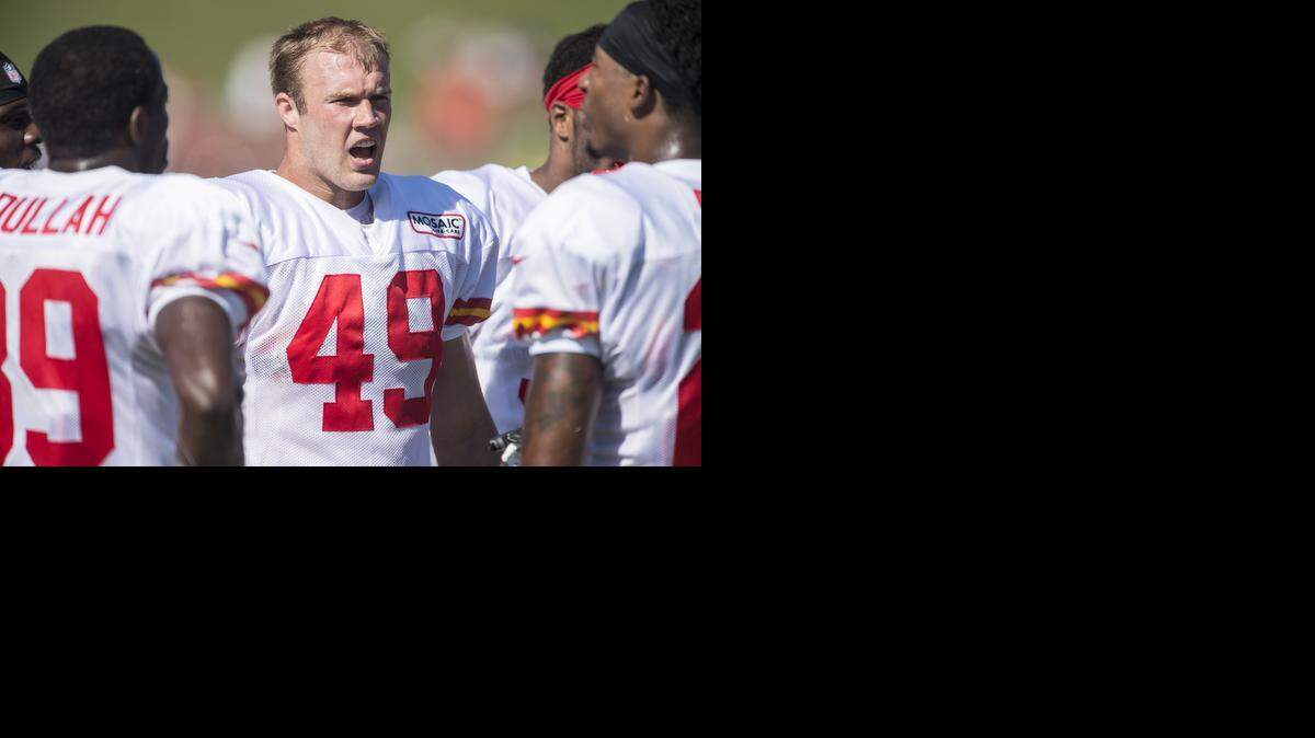 
Daniel Sorensen (center) used his time at preseason camp to get a firm grip on the job as the Chiefs’ top backup at safety. 
